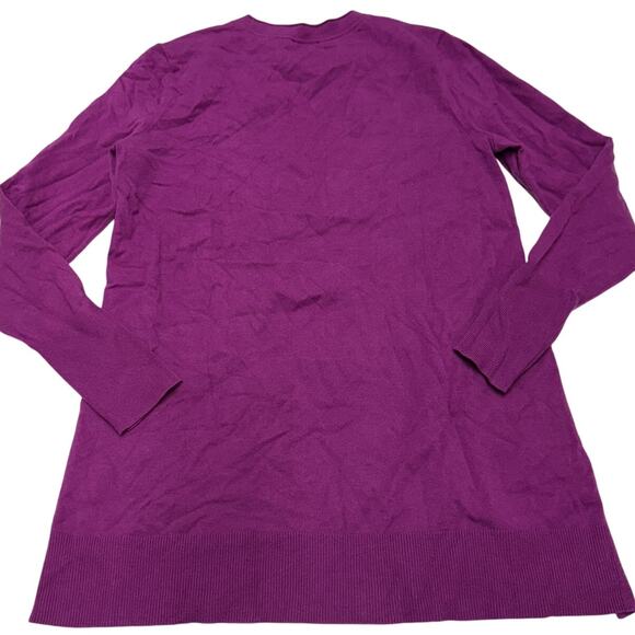 J.Jill Sweater Womens X Small Petite Purple Crew Neck Tunic‎ Top Side Slit - Picture 2 of 7